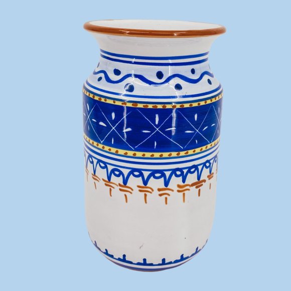 Vintage Hand Painted Ceramic Floral Flower Vase
